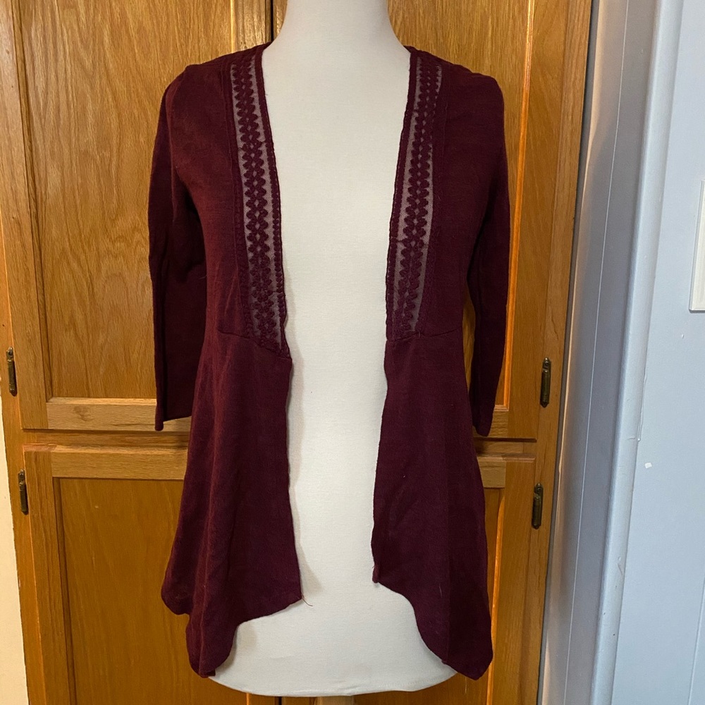 Lace detail cardigan